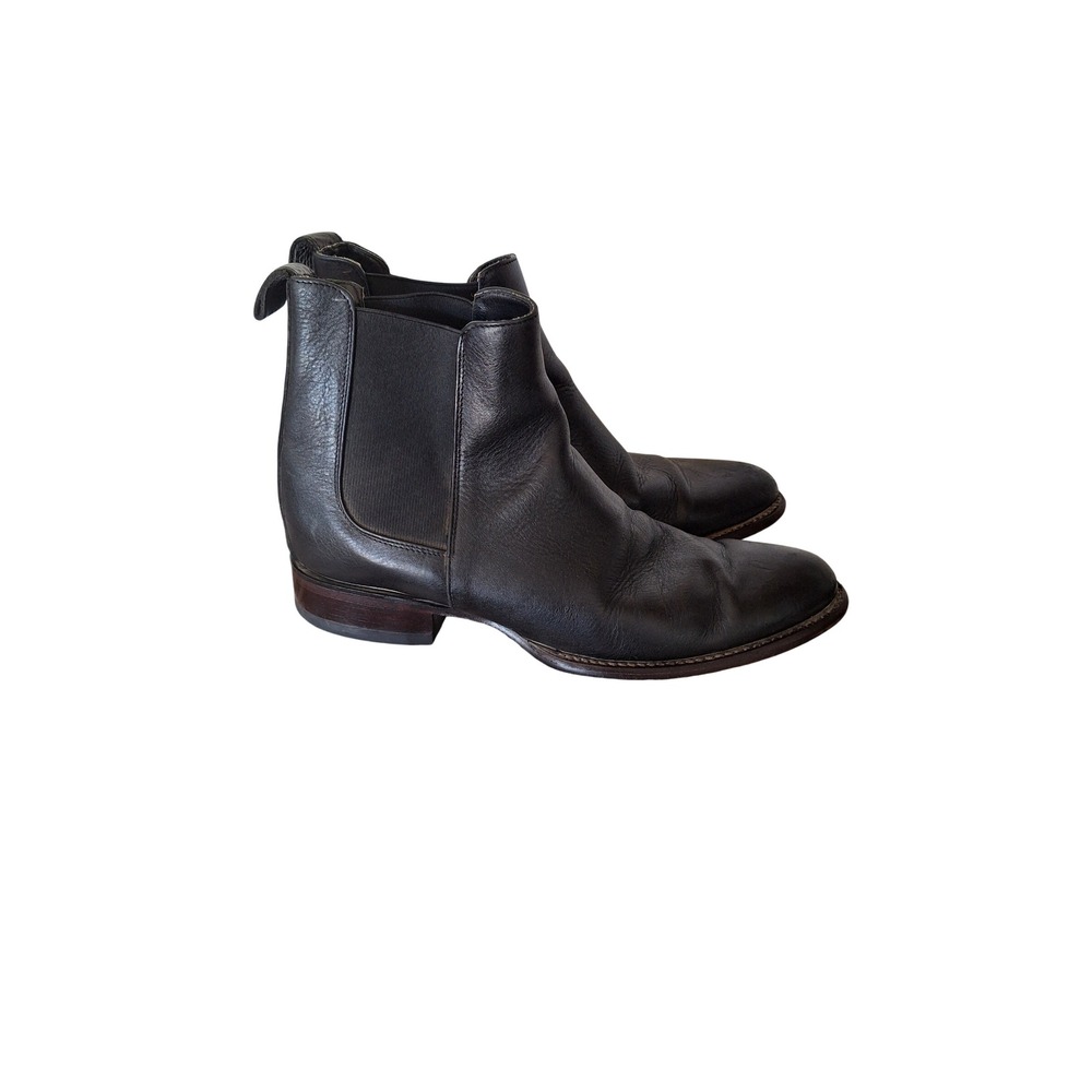 Los Altos Mens Black Leather Chelsea Boots Handmade Western Almond Toe 169B 2105